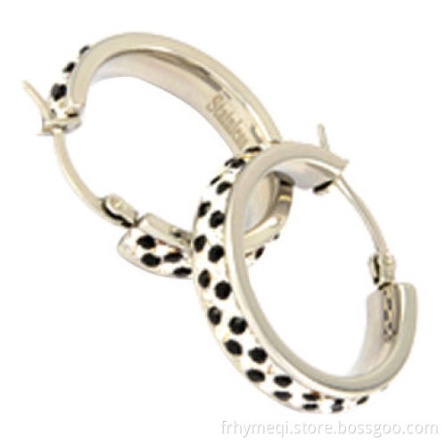 Stainless Steel Crystal Earrings, Made of 316 Stainless Steel